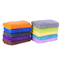 Serviette de detailing automobile en microfibre pelucheuse 40x40cm, séchage rapide, en polyamide doux, sans ourlet, 550 g/m², pour polissage auto