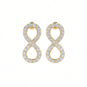 Pendientes de Diamantes Dorados E4748, Corte Brillante Redondo, Color G, Diamantes Naturales, Lujosos, para Uso Diario de Mujer, Chapados en Oro - Product Image 1