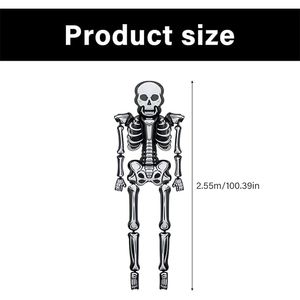 Decoración de Esqueleto de Dibujos Animados de 2.55m, Decoración de Halloween de Plástico para Adultos - Product Image 4