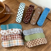 Barrettes à cheveux personnalisées avec logo, style coréen et japonais, à pois, à carreaux, à étoiles, grandes pinces requin et becs de canard pour chignon paresseux