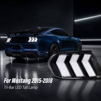 Feux arrière LED RGB à prisme fumé modifiés pour Ford Mustang GT EcoBoost 2015 2016 2017 2018 (paire) – Feux de freinage, de recul et de position