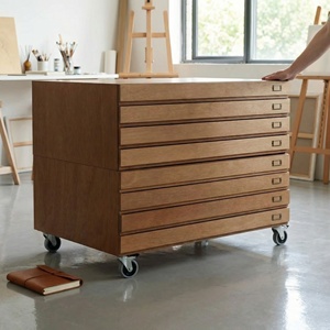 Modern <strong>Midcentury</strong> Solid Wood Dresser Living Room Vanity 8 Long <strong>Drawer</strong> Layered Pulling <strong>Chest</strong> <strong>of</strong> <strong>Drawers</strong> with Five Year Warranty - Product Image 3