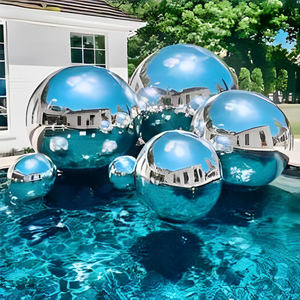 Boule de miroir gonflable or argent brillant Ballons décoratifs de forme spéciale Grandes boules de miroir gonflables géantes brillantes - Product Image 5