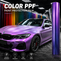 Film de protection de peinture TPU PPF auto-cicatrisant, couleur violet métallisé Midnight, installation à sec, garantie 5 ans, pour enveloppement de voiture