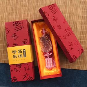 Pendentif traditionnel double mini Gautam Bouddha en verre ambré pour rétroviseur de voiture - Product Image 6