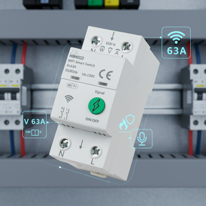 Protector de Riel DIN Inteligente KINEE WiFi VA para Hogar Inteligente, Interruptor Inteligente Ajustable de 2P 1-63A, CA 220/110V, con Monitoreo de Energía - Product Image 1