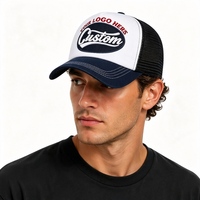 Venta Directa de Gorra Trucker Personalizada con Logotipo Bordado, Visera de Dos Tonos, a la Moda, Protección Solar, 5 Paneles, Malla, Unisex