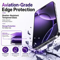 3 films de protection pour écran anti-lumière bleue et confidentialité en verre violet et 1 coque de téléphone en TPU pour iPhone