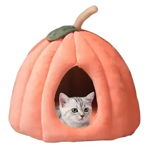 Cute Fashion Pumpkin Shaped Cat Nest Pet Cats Dogs Sleeping Bed Autumn Winter Soft Warm Cat Pet House