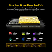 Teléfonos Resistentes Blackview FORT 5, Teléfono Inteligente Android 16 con IA de 6.78 Pulgadas, 12 GB de RAM, 256 GB de ROM, Helio G100, 5000 mAh