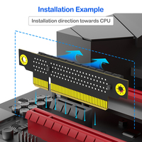 Carte adaptateur d'extension CPU 1U pour serveur PCIe 8X 3.0 à 90 degrés inversée, haute vitesse, stabilité, transmission de signal à faible perte