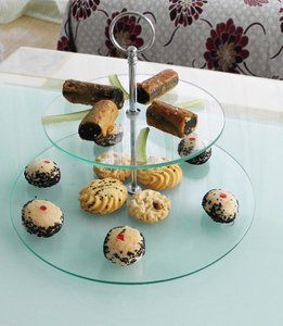 Lazy Susan en verre trempé transparent écologique avec <span class=keywords><strong>pieds</strong></span> rotatifs et accessoires riches en fonctionnalités - Product Image 3