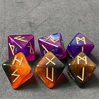 8-sided Rune Dice Huit sided Dreamy Starry Sky Luen Rune Dice Constellations Mysterious and Learned Lucky Dice ,3 PCS