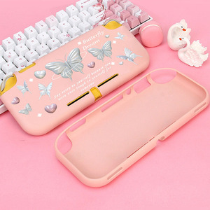 Đối với Nintendo chuyển đổi Lite giao diện điều khiển và bộ điều khiển màu Hồng Bướm chủ đề TPU bảo vệ trường hợp đầy đủ thiết lập với chống xước thiết kế - Product Image 1