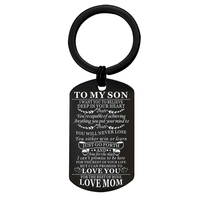 Vente en gros logo personnalisé porte-clés en acier inoxydable mon fils cadeau de fête des pères et des mères amour maman papa mousqueton et porte-clés promotionnels