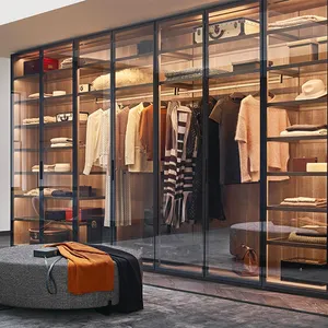 Modern Wardrobe Bedroom Furniture Modern Design Glass Wood Wardrobe Closet Bedroom Wardrobe Closet