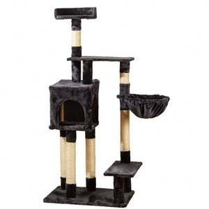 2024 New Eco-Friendly Wood & Sisal Cat Tree Toy House with Climbing and <b>Scratching</b> Features for Cats - Product Image 4