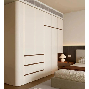 Prix d'usine Armoires de chambre Armoire de placard personnalisée Meubles de chambre à coucher Design Armoire minimaliste en bois blanc - Product Image 1
