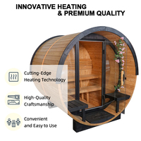 Ruang Sauna Luar Ruangan Kayu Solid Chillmend Modern untuk 4-6 Orang, Sauna Uap Basah dan Kering Tradisional, Besar dan Tahan Lama