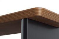 Support pliable en noyer à double couche pour deux moniteurs, ordinateurs portables, utilisation dans le salon