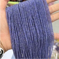 Perles d'espacement facettées rondes minuscules en Tanzanite bleue naturelle de qualité AAA de 2 mm pour la fabrication de bijoux, bracelets et boucles d'oreilles