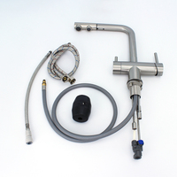 Robinet personnalisable en acier inoxydable AISI 304 sans plomb mitigeur 3 voies filtre de robinet de cuisine extractible 3 en 1 robinet en acier inoxydable