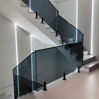 Base de fixation en alliage d'aluminium pour garde-corps en verre de piscine, conception sans perçage, vis dissimulées, pour main courante d'escalier intérieur