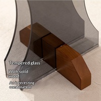 Table basse en verre de style luxe léger, forme créative, table d'angle minimaliste, petite table d'appoint pour canapé ou chevet