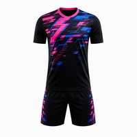 Ensemble de maillots de football personnalisés par sublimation 2026, motif néon Glitch Art, séchage rapide, respirant, uniforme de football, kit d'équipe OEM ODM, MOQ 1