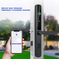 Cerradura Inteligente para Puerta de Aluminio con Huella Dactilar, Contraseña, Tarjeta, Desbloqueo con Clave, Clasificación IP65, Construcción de Aleación de Aluminio