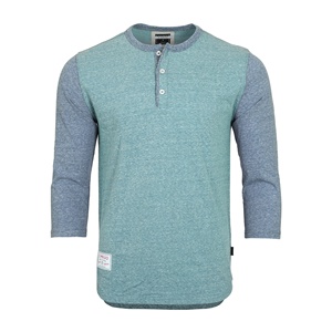 TD ZIMEGO da uomo manica 3/4 da Baseball Henley Casual con bottoni atletici camicie girocollo - Product Image 5