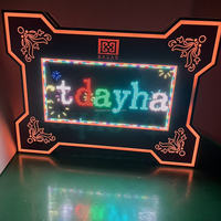 Panneau LED portable RGB programmable avec cadre, affichage de texte personnalisable, utilisation autonome en intérieur pour boîte de nuit, bar, VIP, bouteille