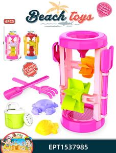 EPT 9-delige strand speelgoedset voor kinderen met zandwaterwiel - zomerse buiten speelgoed met zand schep, emmer en vormpjes voor kinderen - Product Image 6