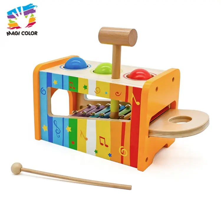 おもちゃはポンドとタップベンチで赤ちゃんの木製の音楽玩具をカスタマイズしますW07C068