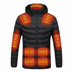 Veste d'hiver chauffante unisexe, 9 zones de chauffe rapide, avec capuche et fermeture éclair, manteau chaud pour l'extérieur - Product Image 1