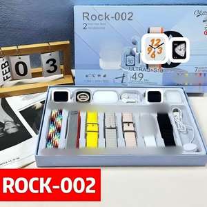 Ensemble de montres connectées R0CK Square TFT (001-002-003-004) avec longue autonomie, deux montres connectées magnétiques, deux écouteurs et un ensemble de bracelets interchangeables - Product Image 1