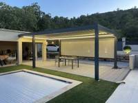 Pergola extérieure télécommandée Pergola à toit persienne motorisée Grande durabilité Gazebos en aluminium modernes personnalisés