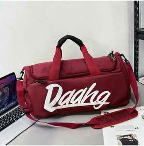 Bolsa de lona redonda LILALILA en tela de algodón, estilo casual, con asa única, bolsa de viaje con cierre de cremallera y personalizable. - Product Image 5