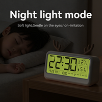 Horloge numérique multifonctionnelle avec écran couleur, hygromètre numérique en plastique, réveil pour enfants, étude, maison, fournisseur direct