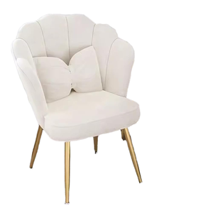 Ghế trang điểm hình vỏ sò phòng khách phòng ăn có chân kim loại, ghế nhấn điểm nhung, ghế trang điểm phòng ngủ - Product Image 4