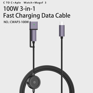 Cable de Carga Rápida 3 en 1 PD de 100W, Cable de Datos con Trenzado de Nailon, Cable Magnético de Tipo C a Tipo C para Relojes Serie IP16/17 <span class=keywords><strong>Mac</strong></span>, 480Mbps - Product Image 5