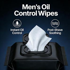 Lingettes nettoyantes pour le <span class=keywords><strong>visage</strong></span> sans alcool pour hommes, effet apaisant après-rasage, pour une fraîcheur quotidienne - Product Image 1