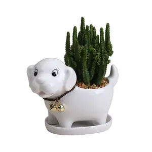 2022 Baru Pot Bunga Anak Anjing Penanam Keramik untuk Succulents Lucu Mini Desktop Pot Dekorasi Hadiah Anjing Pot Bunga untuk Rumah