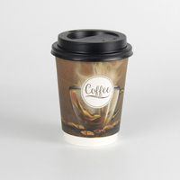 Gobelets en papier à double paroi jetables, écologiques, 100 % compostables, avec revêtement PLA, qualité alimentaire, impression personnalisée, encre à base d'eau pour boissons