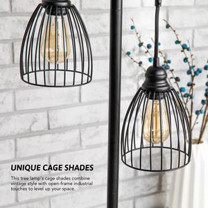 Lampes sur pied à 3 lumières en métal pour <span class=keywords><strong>cage</strong></span> Lampadaire à intensité variable avec interrupteur au pied Lampe sur pied rustique pour chambres à coucher Salon - Product Image 3
