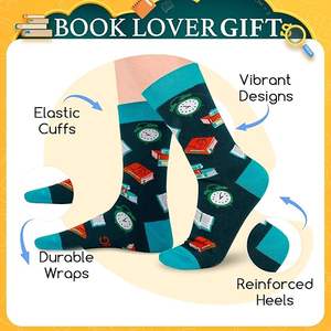 Chaussettes <span class=keywords><strong>de</strong></span> livre <span class=keywords><strong>de</strong></span> bibliothèque personnalisées-Chaussettes Crew bleu sarcelle pour lecteurs Citation drôle Chaussettes <span class=keywords><strong>de</strong></span> cheville pour les amoureux des livres Cadeau pour les bibliothécaires - Product Image 6