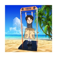 Barre horizontale réglable 3-en-1 pour gymnastique, jeu de défi interactif de divertissement avec chronomètre de 100 secondes pour carnaval intérieur