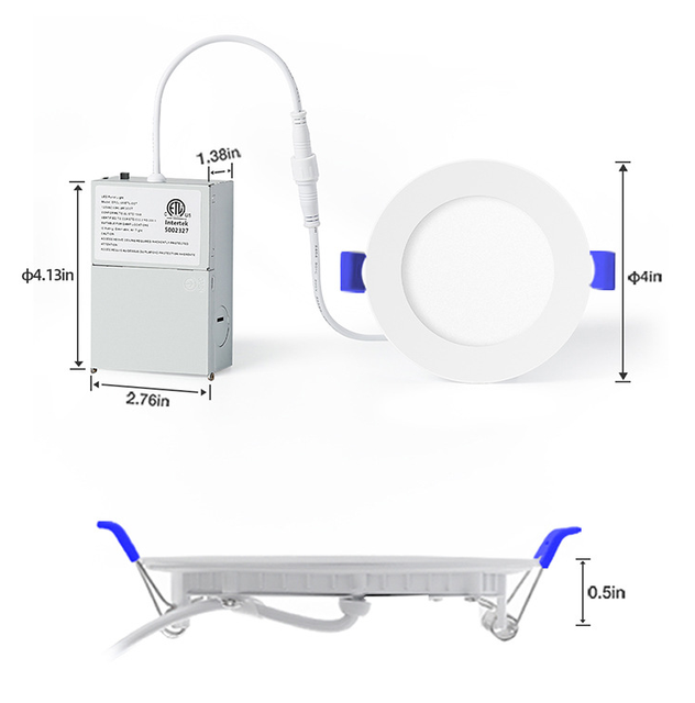 ultra Slim Spotlight 4 Inch 9W 5cct Dimmable Commercial Led Recessed Flat Panel Ceiling Light Round Downlight for Office Hotel