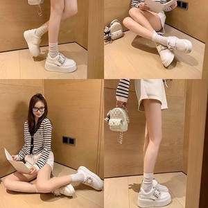 Sheii Su <span class=keywords><strong>Yinyin</strong></span>, zapatos de lona blancos para mujer, hebilla de diamante amada ~ hebilla cuadrada, zapatos aumentados de fondo grueso con diamantes de imitación - Product Image 3