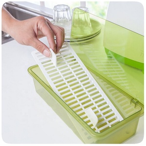 Pratico Contenitore per Posate con Drenaggio e Protezione dalla Polvere, Scatola per Bacchette in Plastica per <span class=keywords><strong>Cucina</strong></span> - Product Image 2
